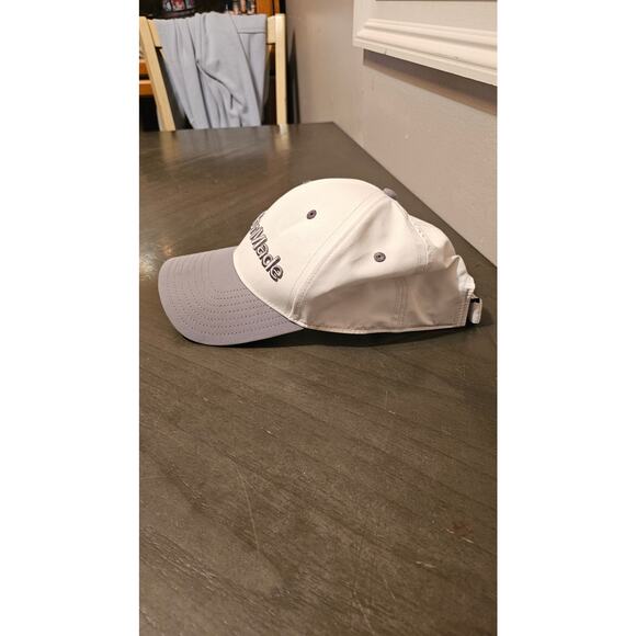 TaylorMade Golf Mens White Gray Adjustable Strapback Hat - Picture 2 of 4